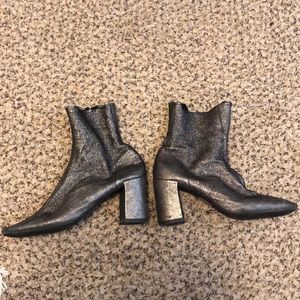 Jeffrey campbell gold sparkly booties